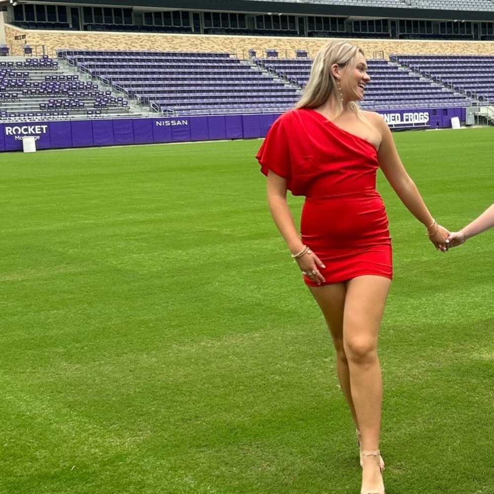 Red One Shoulder dress